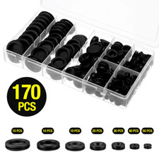 170PCS Rubber Grommet Firewall Hole Plug Electrical Wiring Gasket Assortment Kit picture