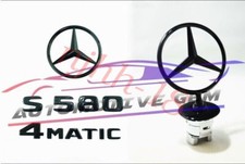 S580 4MATIC Rear Star Emblem gloss Black Badge Logo Hood Ornament  W223 Sedan picture