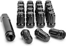 20PCS M12x1.25 Spline Lug Nuts, Black 6 Spline Aftermarket  picture