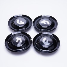 4 pcs Set BLACK CHROME For Forgiato Floating Center Caps XL Hubcap Rim 7.2” picture