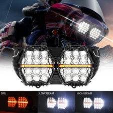 260W LED Dual Honeycomb Headlamp Projector For Harley Road Glide Special FLTRXS picture