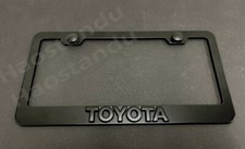 1xBlackToyota 3D Emblem BLACK Stainless License Plate Frame RUST FREE +S.Caps *L picture