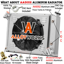 4 Row Aluminum Radiator Shroud Fan For 1966-1968 Chevrolet Corvette 7.0L 427. picture