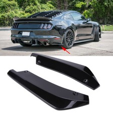 For Ford Mustang 2000-2021 Glossy Black Rear Bumper Splitter Diffuser Canards 2X picture