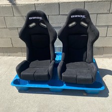 Pair (2) BRIDE BLACK SUEDE Seats Japan JDM RECLINER BUCKET Drift Race Seat picture