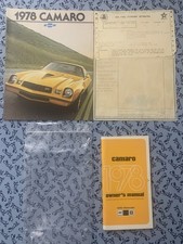ORIGINAL 1978 CAMARO Z28 OWNERS MANUAL SALES ADVERT & W/S + EPA GUIDE OEM SET A+ picture
