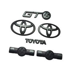 For 2012-16 Toyota GT86 Scion FRS Front Rear Set Matte Black Fender Emblem Badge picture