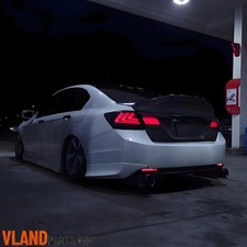 LED Tail Lights Sequential For 2013-2015 Honda Accord Smoked Rear Lamps LH RH picture