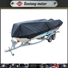210D 11-13FT 14-16FT 17-19FT 20-22FT Boat Cover V-Hull Runabouts Black picture