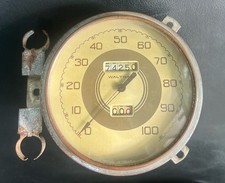 Vintage 1937-1939 Ford Waltham Speedometer Odometer Gauge Gold Face OEM 100mph picture