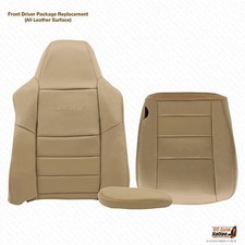 02-07 Ford F250 F350 Lariat Genuine Leather Driver Side Armrest Seat Covers Tan picture