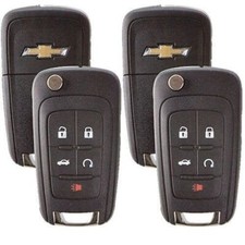 Set Of 2 Chevrolet Flip Remote Key 2010-2017 5 Buttons Chevy LOGO USA Seller A++ picture