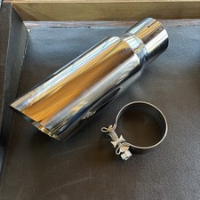 Exhaust Tip Polished Finish S/S 3”int x4”out Double Wall Slant Exhaust Tail Tip1 picture