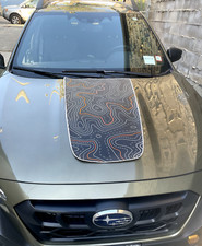 Topographic Hood Blackout Vinyl decal Model fits 2024 Subaru Outback picture