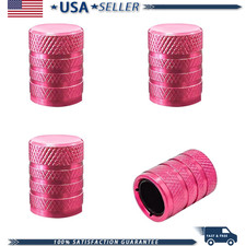 4 PCS Corrosion Resistant Aluminum Alloy Tire Valve Stem Caps PlasticColor: Pink picture