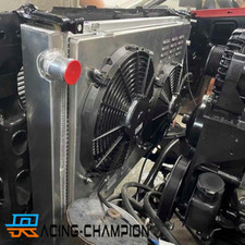 4-Row Radiator + Fans For 1973-87 Chevy Truck 1973-1991 Blazer 19 x 28-1/4
