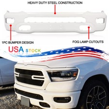 NEW Painted Bright White PW7 Front Bumper Fits RAM 1500 2019-2024 New Body Style picture
