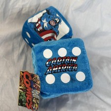 Ultra Rare Captain America Blue Fuzzy Dice New W/ Tags Marvel picture