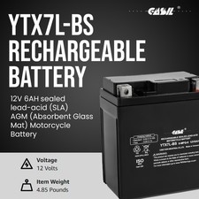 YTX7L-BS Motorcycle Battery Replacement for KAWASAKI 175CC W175 SE 2019 picture