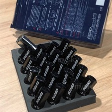RAYS Black-7075 Forged Alloy Light Weight Lug Nuts with Anti Theft Lock M12x1.5 picture