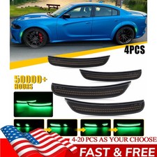 Smoked Green LED Side Marker Lights For 2015-2022 Dodge Charger Front Rear 4-20X picture