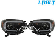 LABLT Pair of Black Lens Headlights w/LED Headlamps For 2012-2015 Toyota Tacoma picture