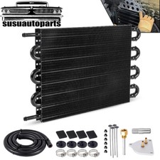 Universal 8 Rows Aluminum Remote Transmission Oil Cooler Radiator Converter Kit picture