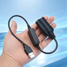 USB Male to 12V Cigarette Lighter Female Socket Adapter, Portable Power Supply picture