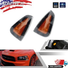 Fit 2006-10 Dodge Charger Amber Lens LED Side Marker Lights Signal Corner Lights picture