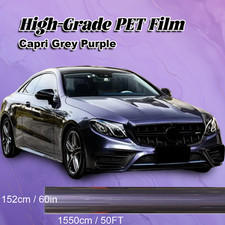 5FTx50FT PET High Gloss Metallic Greyish Rosemary Purple Automotive Vinyl Wrap picture