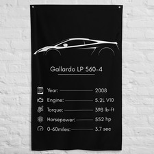 Gallardo LP 560-4 2008 Car Silhouette Flag 3x5 ft Garage Banner Wall Decor picture