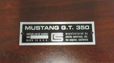 1966 Shelby GT350 & GT350H Serial# Tag picture