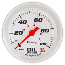 EQUUS 2-5/8 Dia Oil Pressure Gauge Silver 0-100psi- E8444 picture