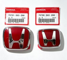 Front + Rear Red H Emblem Fit For Honda Civic 1996-00 Accord 92-95 PRELUDE 92-01 picture