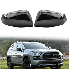 L &R Gloss Black Side Wing Mirror Cover Caps For 2019 - 2024 Toyota RAV4 picture