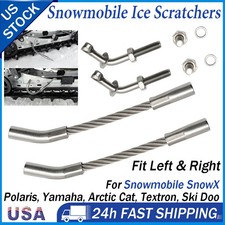 2PCS For Snowmobile SnowX Ice Scratchers w/ Carbide Tips Reverse Left & Right picture