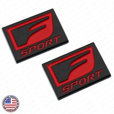2x F-Sport Logo ABS Badge Side Fender Marker Adhesive Nameplate Emblem Black Red picture