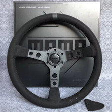 MOMO BLACK EDITION 350mm/14inch MOD07 Deep Dish Suede Sport Steering Wheel New picture