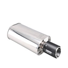 1PC 2.5'' ID 4'' OD Performance Sport Sound Straight Exhaust Muffler Carbon Tip picture