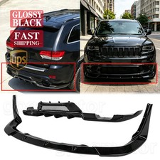 For Jeep Grand Cherokee SRT8 12-16 Gloss Black Front Bumper Lip & Rear Diffuser picture