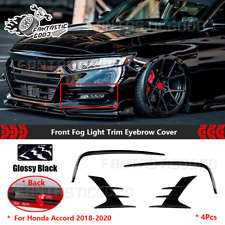 For Honda Accord 2018-2020 AKASAKA Glossy BLK Front Fog Light Trim Eyebrow Cover picture