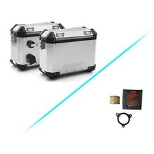 Fits Royal Enfield Himalayan ALUMINIUM PANNIER PAIR, SILVER with FREE OIL FILTER picture