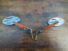 VTG  90’s Arlen Ness Louvered Billet Turn Signal Mirrors Chrome Pair Harley FXR picture