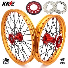 KKE 21/19 Cast Wheels for HONDA XR400R 1996-2004 XR600R 1991-2000 Gold Rims Set picture