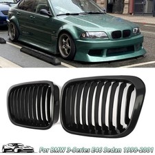 Front Bumper Grille Gloss Black For BMW E46 325i 328i 4 Door Sedan 1998-2001 picture