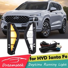 LED DRL Fog Lamp for Hyundai Santa Fe 2021 2022 2023 Day Running Light with Turn picture