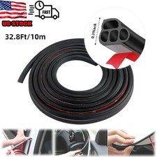 33Ft Car Weather Strip Self Adhesive Rubber Seal L Shape Dustproof Soundproof picture