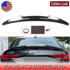 For Audi S4 A4 B9 2017-2022 V-Type Rear Trunk Spoiler Wing Carbon Fiber Look picture