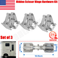 3PCS 90 Degrees Hidden Scissor Hinge Aluminum Large Load Hinge Base Bracket Kit picture
