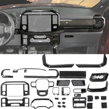30x Interior Full Decor Kit Center Cover Trim Set For Ford F150 21+ Carbon Fiber picture
